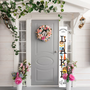 72In Welcome To The Lake Wooden Porch Sign,Summer Rustic Porch Sign For Porch/Patio
