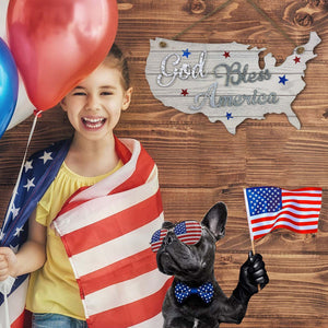 God Bless America Wall Sign Decor | 4th of July Rustic Home Decor