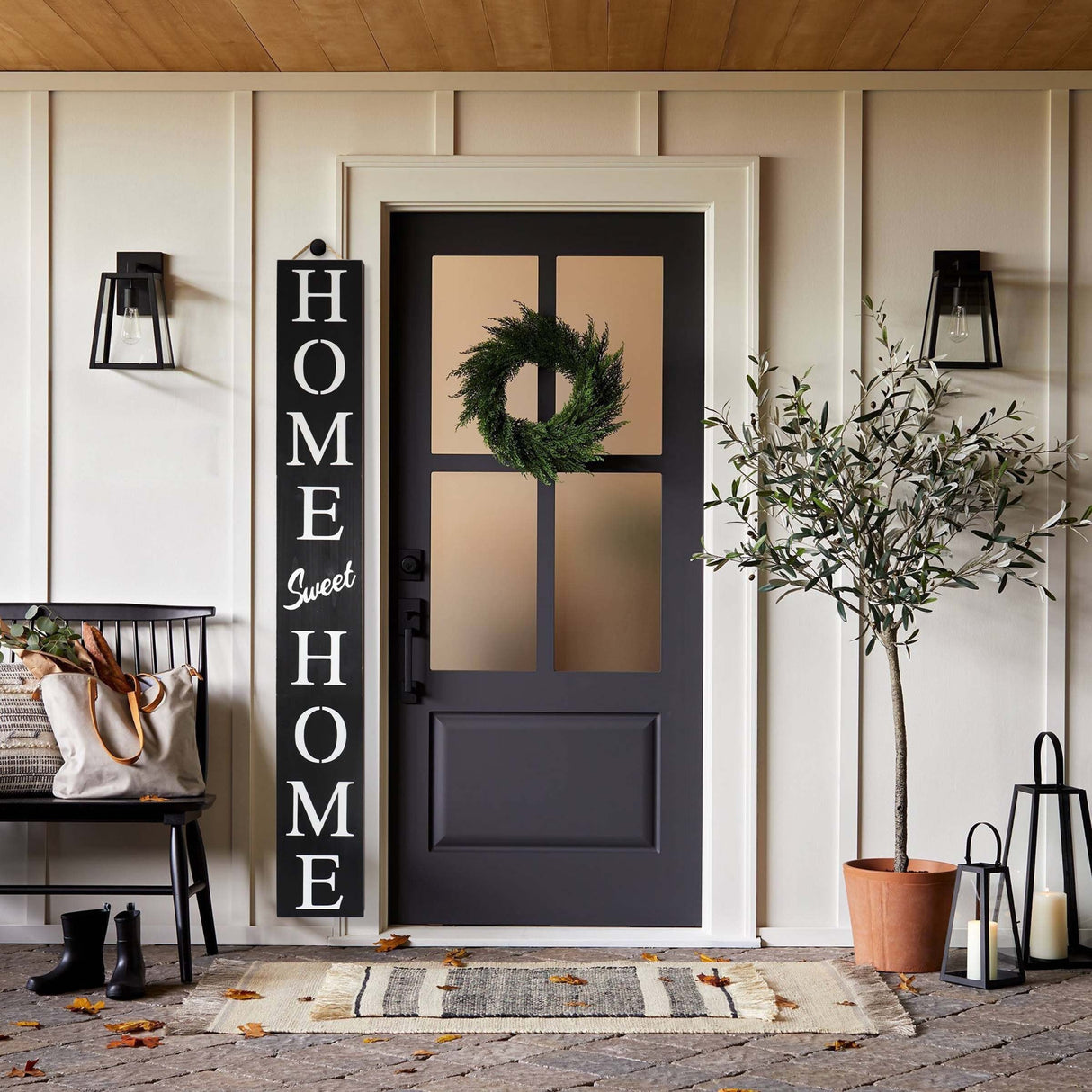 72in Home Sweet Home Sign for Front Door, Wood Rustic Front Porch Dcor, Farmhouse Porch Sign Decorations