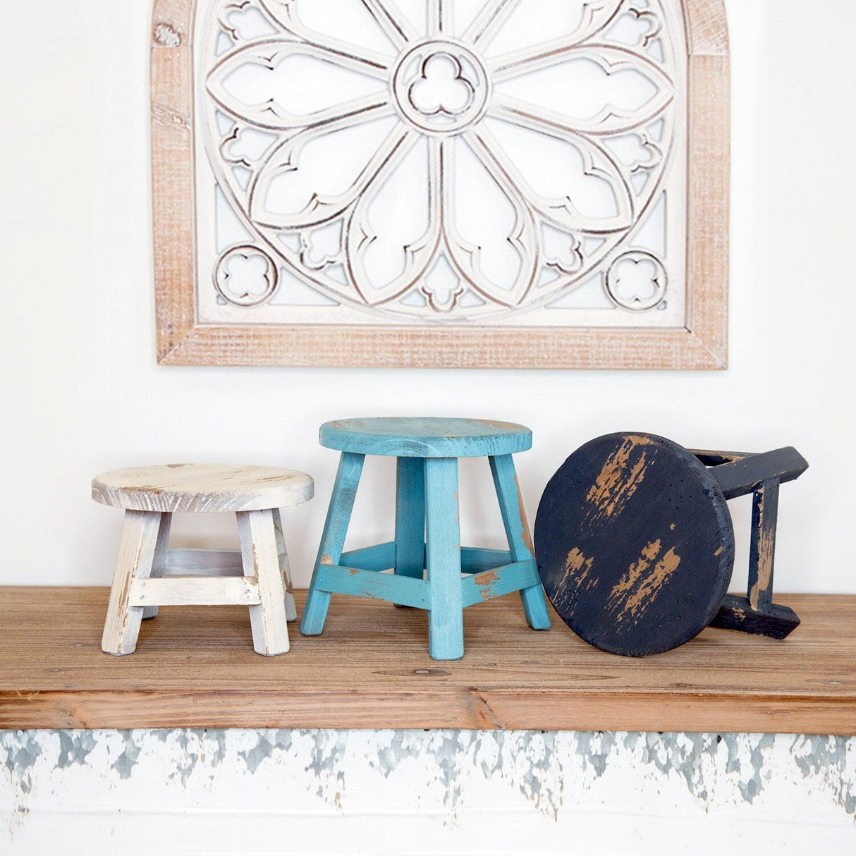 Adorable set of 3 mini stools - perfect for any room in your home