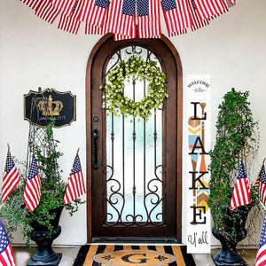 72In Welcome To The Lake Wooden Porch Sign,Summer Rustic Porch Sign For Porch/Patio
