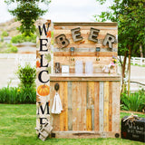 72in Fall Welcome Sign | Front Door Porch Decor | Wood Folding Giant Board