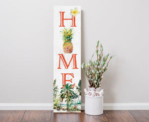 36in Tropical Summer Home Porch Sign for Front Door, Wooden 36-inch Entryway Decor, Vibrant Island-Themed Accent