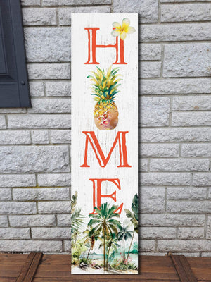 36in Tropical Summer Home Porch Sign for Front Door, Wooden 36-inch Entryway Decor, Vibrant Island-Themed Accent