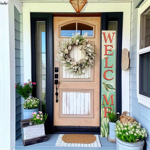 72in Outdoor Welcome Sign with Turtle Design | Front Door Porch Decor | Coastal Summer Welcome Sign | Farmhouse Home Decorations