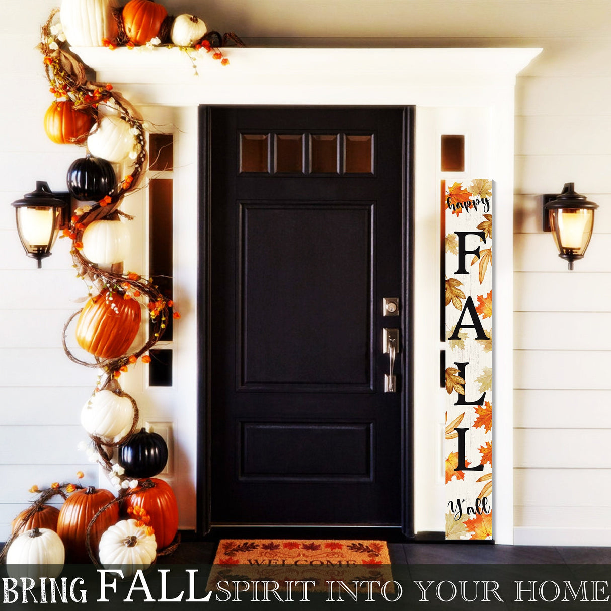 72in  Fall Welcome Sign for Front Door Porch Decor - Wood Folding Giant Board