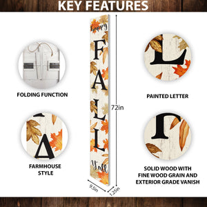 72in  Fall Welcome Sign for Front Door Porch Decor - Wood Folding Giant Board
