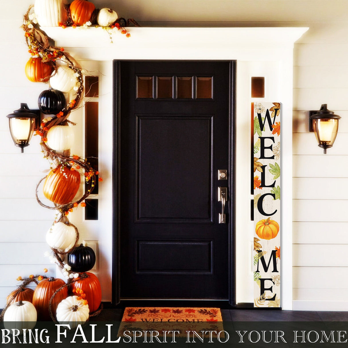 72in Fall Welcome Sign | Front Door Porch Decor | Wood Folding Giant Board