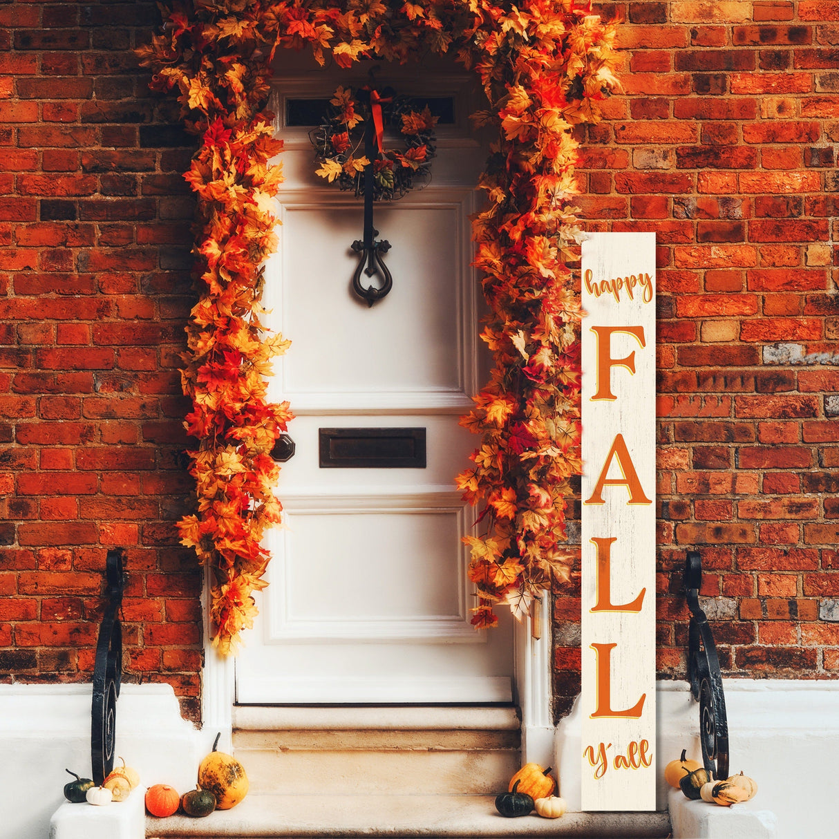 72in "Happy Fall Y'all" Porch Sign | Front Door Display | Ideal Porch Decor | Perfect for Autumn Celebrations