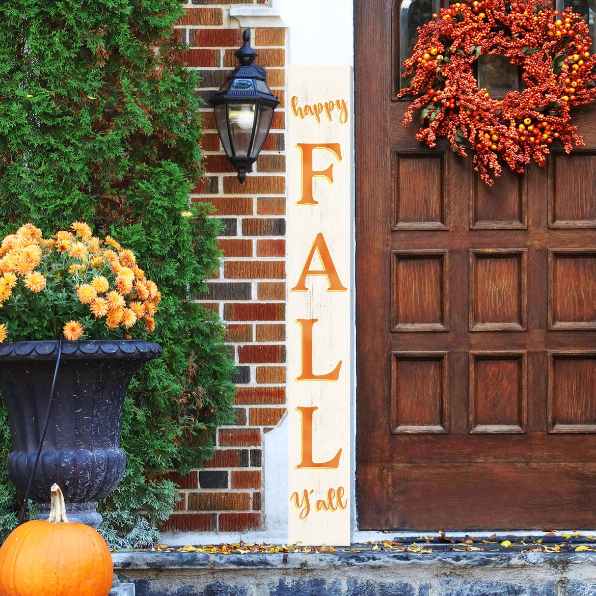 72in "Happy Fall Y'all" Porch Sign | Front Door Display | Ideal Porch Decor | Perfect for Autumn Celebrations