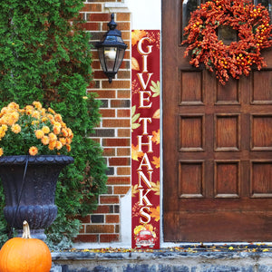 72in "Give Thanks" Fall Porch Sign | Front Door Autumn Decor | Thanksgiving Celebration | Ideal for Entryway, Living Room, Porch Decor