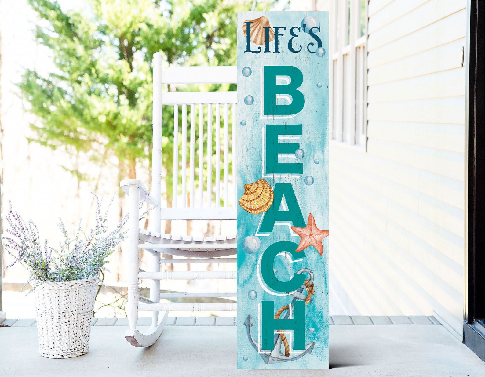 36in-Wooden-Life's-a-Beach-Summer-Welcome-Porch-Sign,-Nautical-Theme-Front-Door-Decor,-Coastal-Wall-Art,-Rustic-Beach-House-Outdoor-Display-