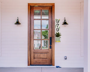 Summer Lemon Wooden Address Number Planter Sign for Front Door - 36"x4.375"x7" - Refreshing Outdoor Home Decor