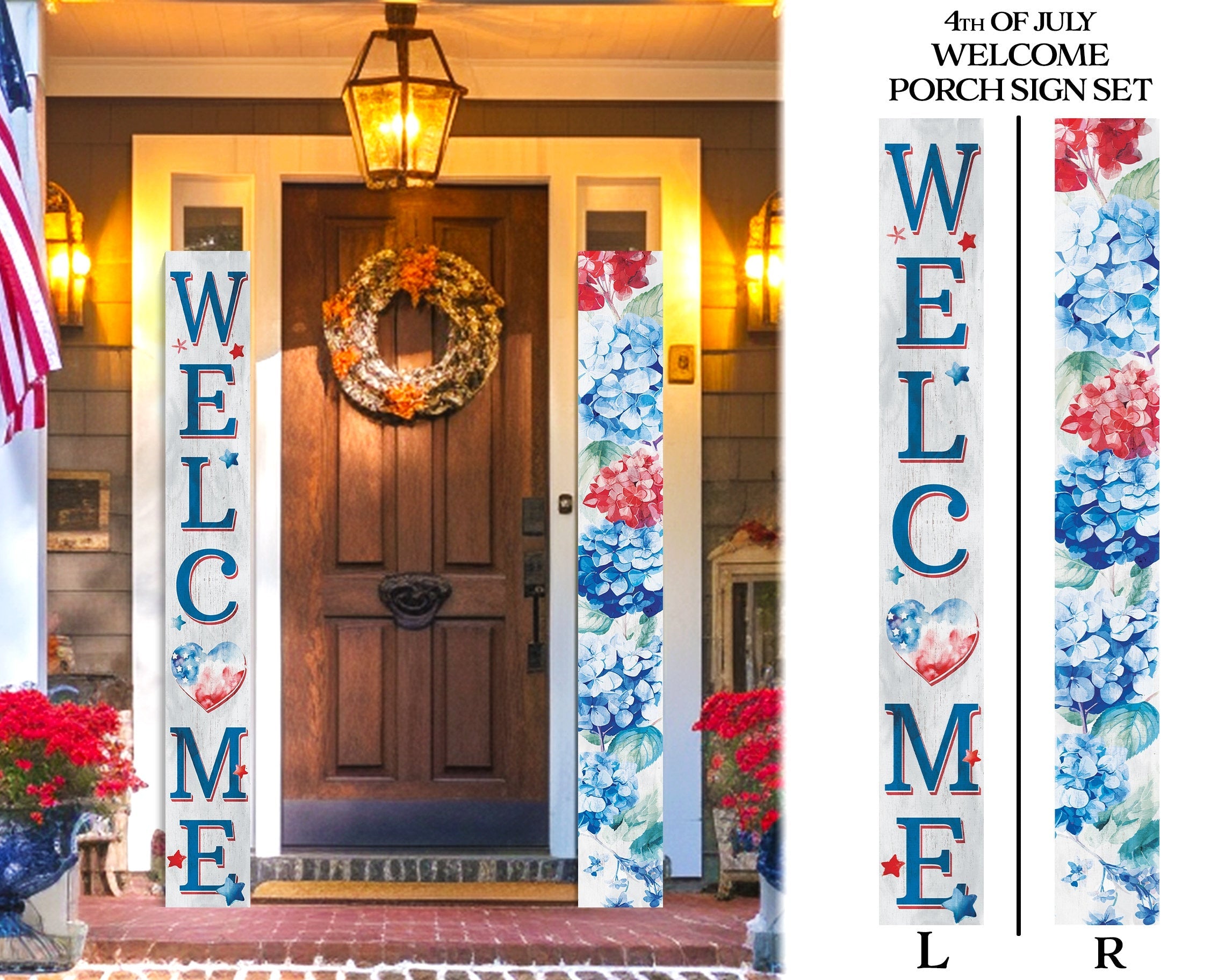 72in-4th-of-July-Floral-Sign-|-Patriotic-Wooden-Porch-Decor-|-Vertical-Floral-Designs-|-Independence-Day-Outdoor-Decor-