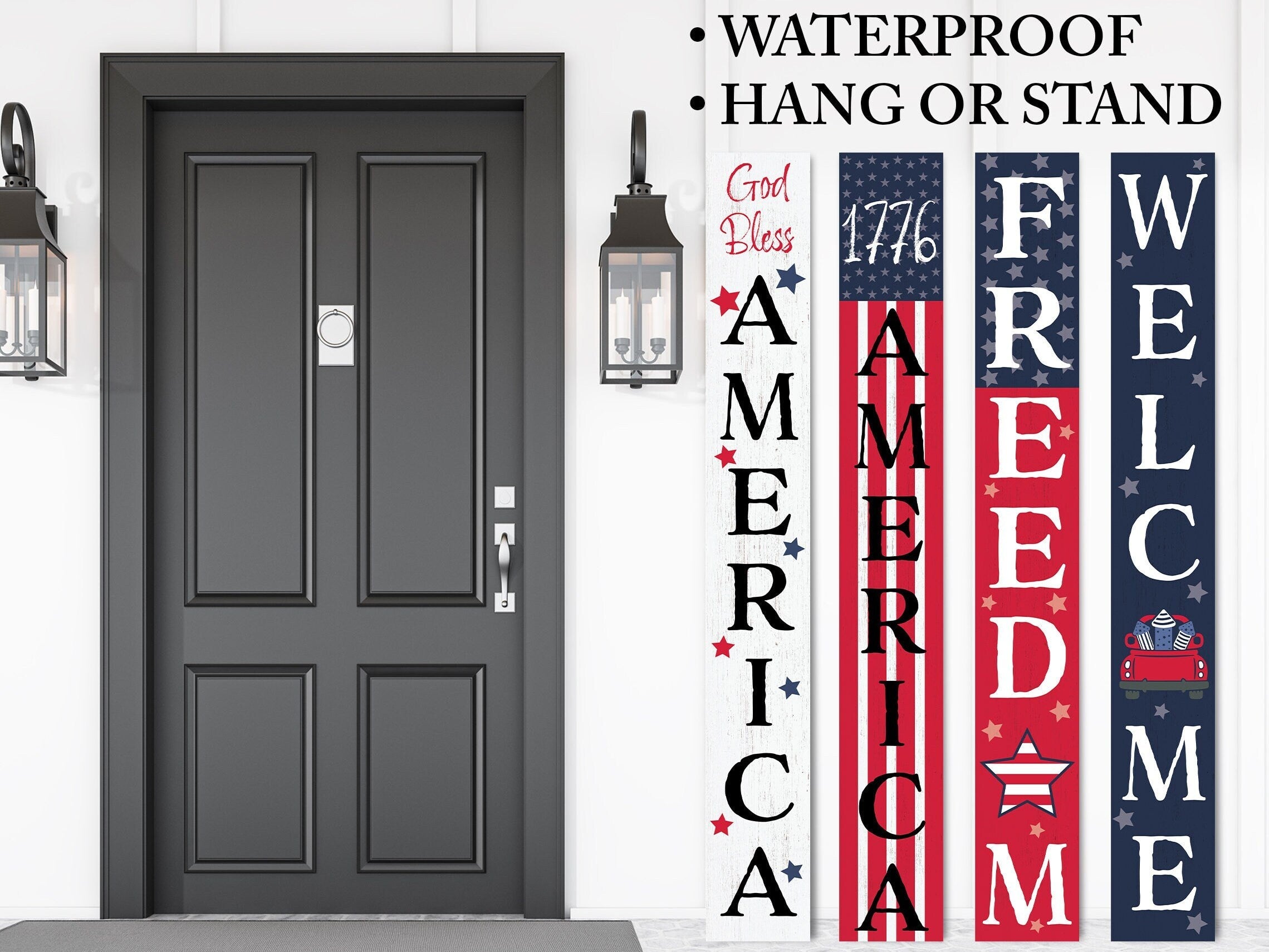 72in-4th-of-July-God-Bless-America-Porch-Sign-|-Patriotic-Wooden-Porch-Decor-|-Farmhouse-Decor-for-Porch-|-Independence-Day-Outdoor-Decor-