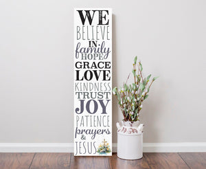 36in Christian Motivational Porch Sign - Inspirational Front Door Wall Decor for a Positive and Uplifting Atmosphere