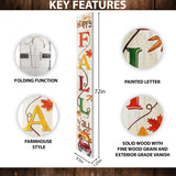 72-Inch Wooden "Happy Fall Y'all" Porch Sign - Seasonal Front Door Decor for Autumn Celebrations