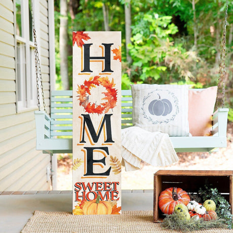 36in "Home Sweet Home" Fall Porch Sign - Front Door Decor for Autumn Celebrations