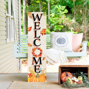 36-Inch "Welcome" Fall Porch Sign - Wooden Decor - Front Door Display for Autumn Celebrations - Rustic Entryway Accessory