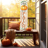 36in "Welcome to Our Patch" Fall Porch Sign - Rustic Wooden Decor for Front Door Display during Autumn Celebrations