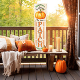 36in "Welcome to Our Patch" Fall Porch Sign - Rustic Wooden Decor for Front Door Display during Autumn Celebrations
