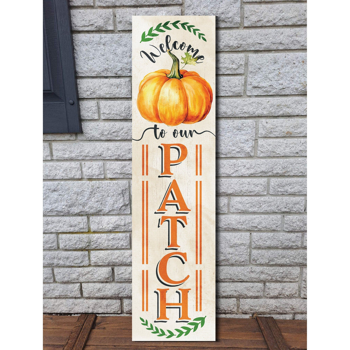 36in "Welcome to Our Patch" Fall Porch Sign - Rustic Wooden Decor for Front Door Display during Autumn Celebrations