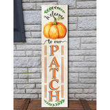 36in "Welcome to Our Patch" Fall Porch Sign - Rustic Wooden Decor for Front Door Display during Autumn Celebrations