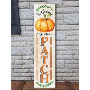 36in "Welcome to Our Patch" Fall Porch Sign - Rustic Wooden Decor for Front Door Display during Autumn Celebrations