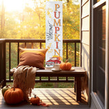 36in "Welcome Pumpkin" Fall Porch Sign - Rustic Harvest Decor for Front Door Display during Autumn Celebrations