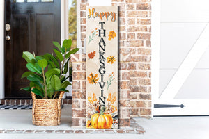 36in "Happy Thanksgiving" Fall Porch Sign - Rustic Harvest Decor for Front Door Display during Autumn Celebrations
