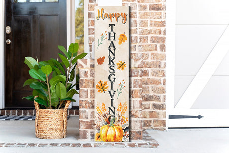 36in "Happy Thanksgiving" Fall Porch Sign - Rustic Harvest Decor for Front Door Display during Autumn Celebrations