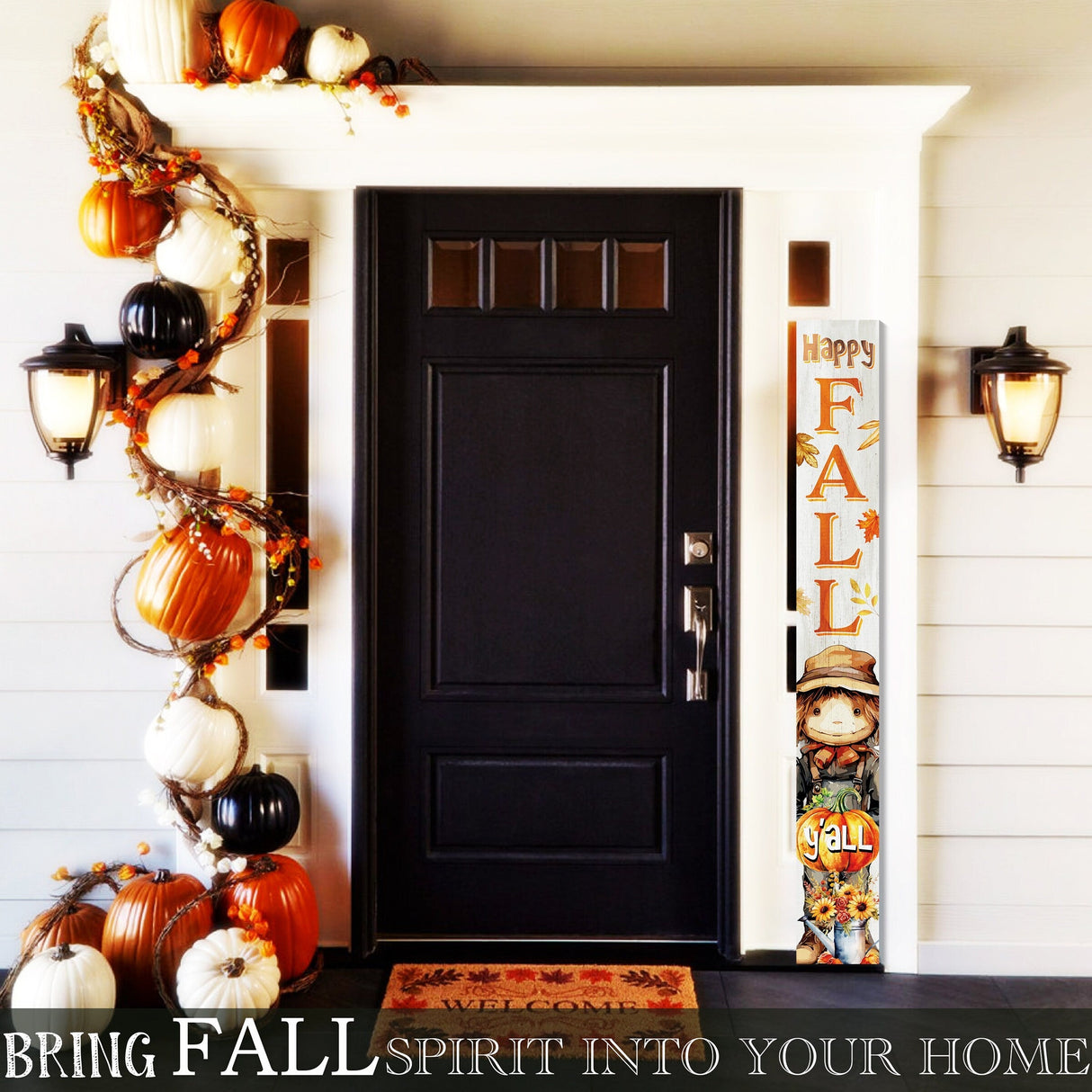 72in "Happy Fall Y'all" Porch Sign - Outdoor Decor for Front Door, Autumn, Harvest, and Thanksgiving Day Celebrations