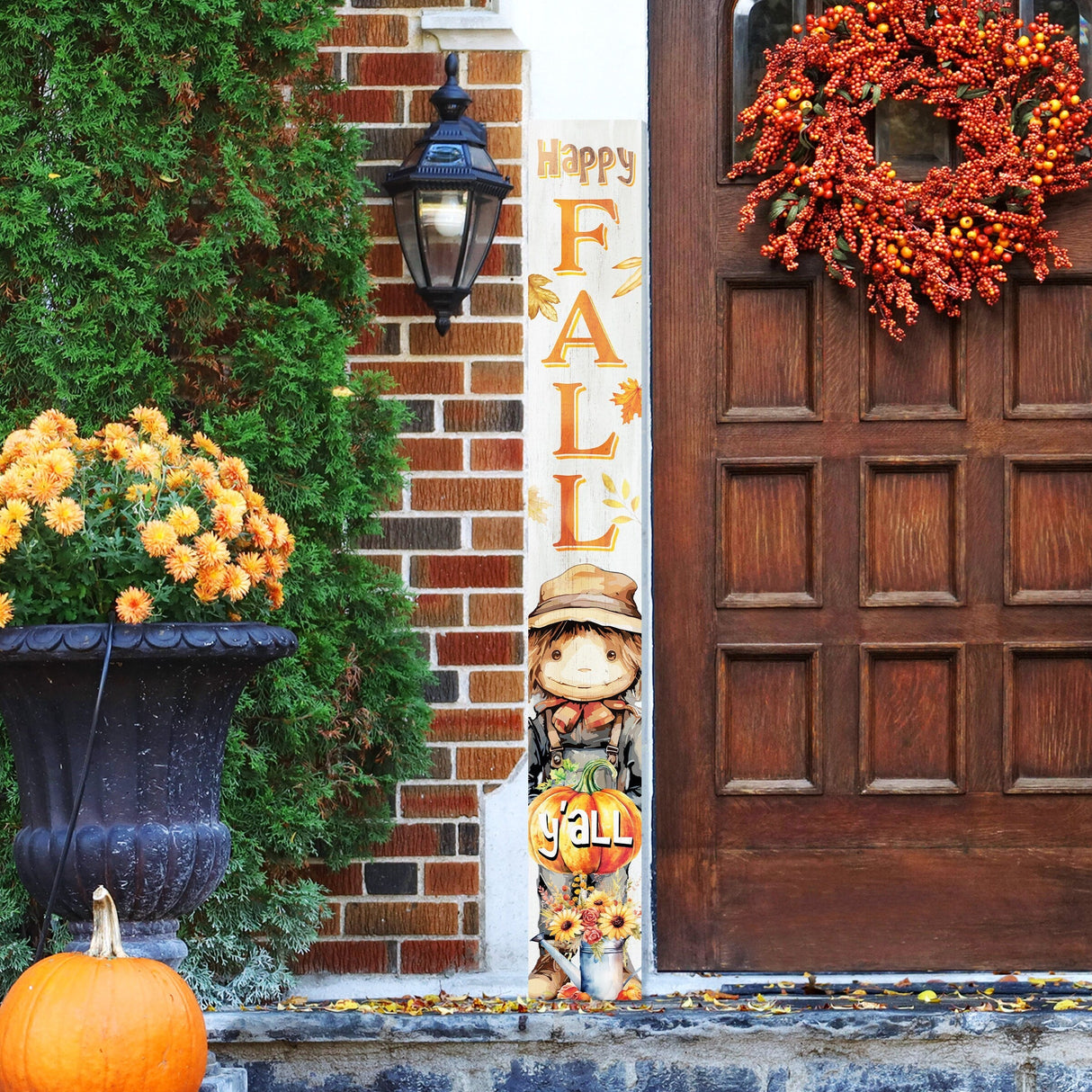 72in "Happy Fall Y'all" Porch Sign - Outdoor Decor for Front Door, Autumn, Harvest, and Thanksgiving Day Celebrations
