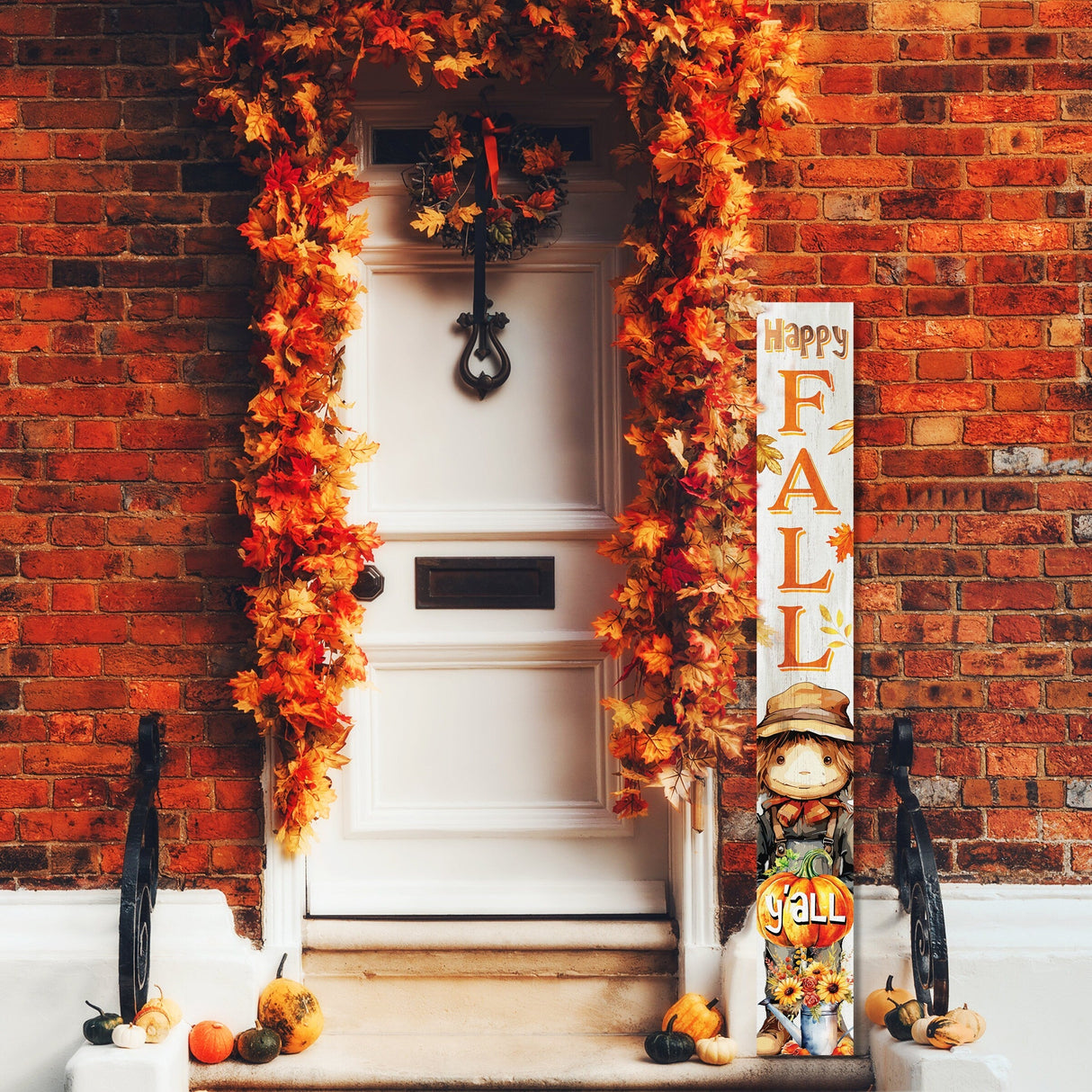 72in "Happy Fall Y'all" Porch Sign - Outdoor Decor for Front Door, Autumn, Harvest, and Thanksgiving Day Celebrations