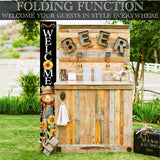 72in Welcome Sign for Front Door - Scarecrow Sunflower Design Perfect for Fall, Harvest, and Thanksgiving Celebrations