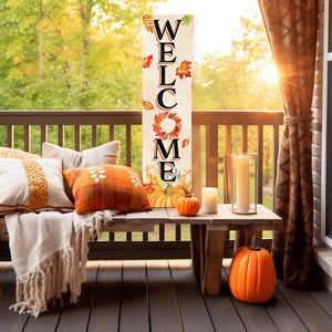 36-Inch "Welcome" Fall Porch Sign - Wooden Decor - Front Door Display for Autumn Celebrations - Rustic Entryway Accessory