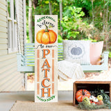 36in "Welcome to Our Patch" Fall Porch Sign - Rustic Wooden Decor for Front Door Display during Autumn Celebrations