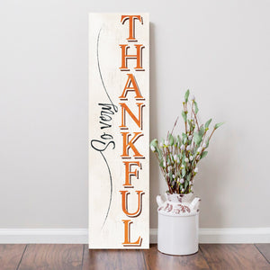 36-Inch "So Very Thankful" Thanksgiving Porch Sign - Wooden Decor - Festive Fall Display for Front Door or Entryway