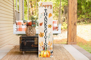 36in "Happy Thanksgiving" Fall Porch Sign - Rustic Harvest Decor for Front Door Display during Autumn Celebrations