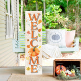 36in "Welcome" Fall Porch Sign - Rustic Harvest Decor for Front Door Display during Thanksgiving Celebrations