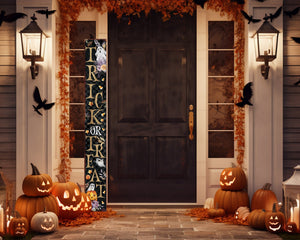 72in Trick or Treat Halloween Welcome Porch Sign Front Door Decor Halloween Decoration Rustic Modern Farmhouse Entryway Decor