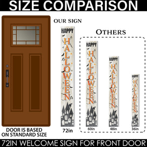 72in Wooden "Happy Halloween" Porch Sign - Spooky and Festive Front Door Decor for Seasonal Celebrations