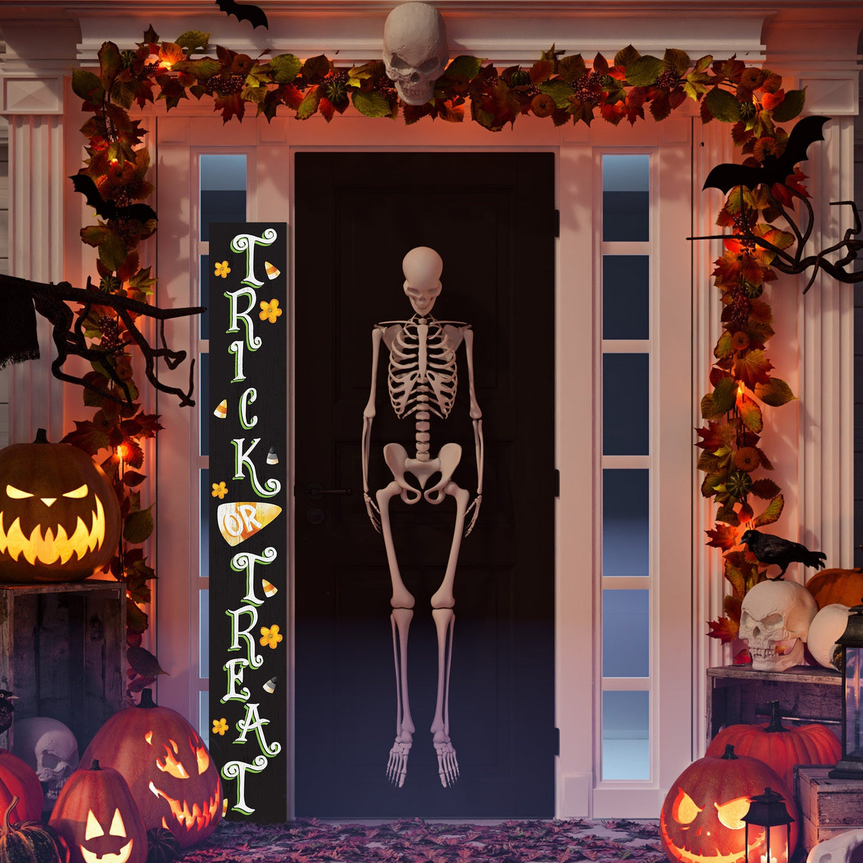 72in Halloween Porch Sign - Spooky Trick or Treat Front Door Decor