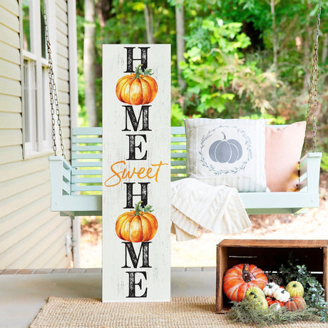 36in "Home Sweet Home" Fall Porch Sign - Pumpkin Sign for Front Door Decor during Autumn Celebrations