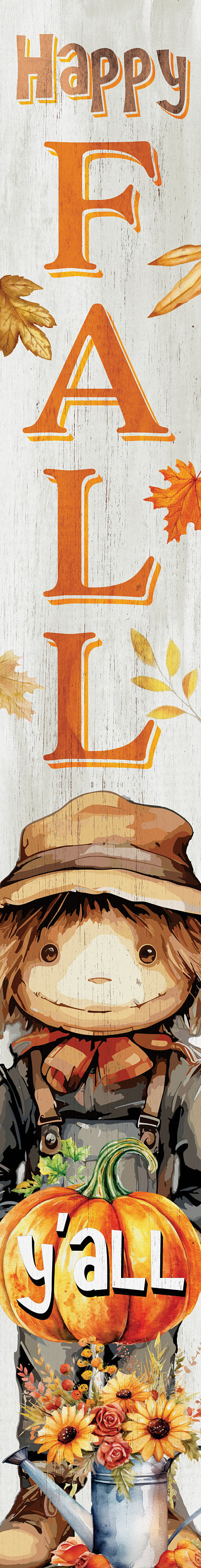 72in "Happy Fall Y'all" Porch Sign - Outdoor Decor for Front Door, Autumn, Harvest, and Thanksgiving Day Celebrations