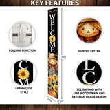 72in Welcome Sign for Front Door - Scarecrow Sunflower Design Perfect for Fall, Harvest, and Thanksgiving Celebrations