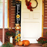 72in Welcome Sign for Front Door - Scarecrow Sunflower Design Perfect for Fall, Harvest, and Thanksgiving Celebrations