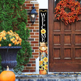 72in Welcome Sign for Front Door - Scarecrow Sunflower Design Perfect for Fall, Harvest, and Thanksgiving Celebrations