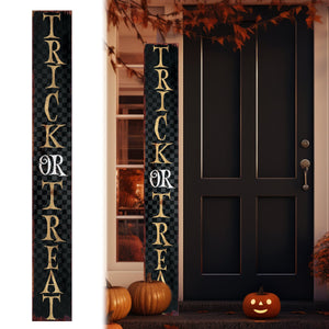 72in Trick or Treat Halloween Welcome Porch Sign Standing Front Door Decor Halloween Decoration Rustic Modern Farmhouse Entryway Board