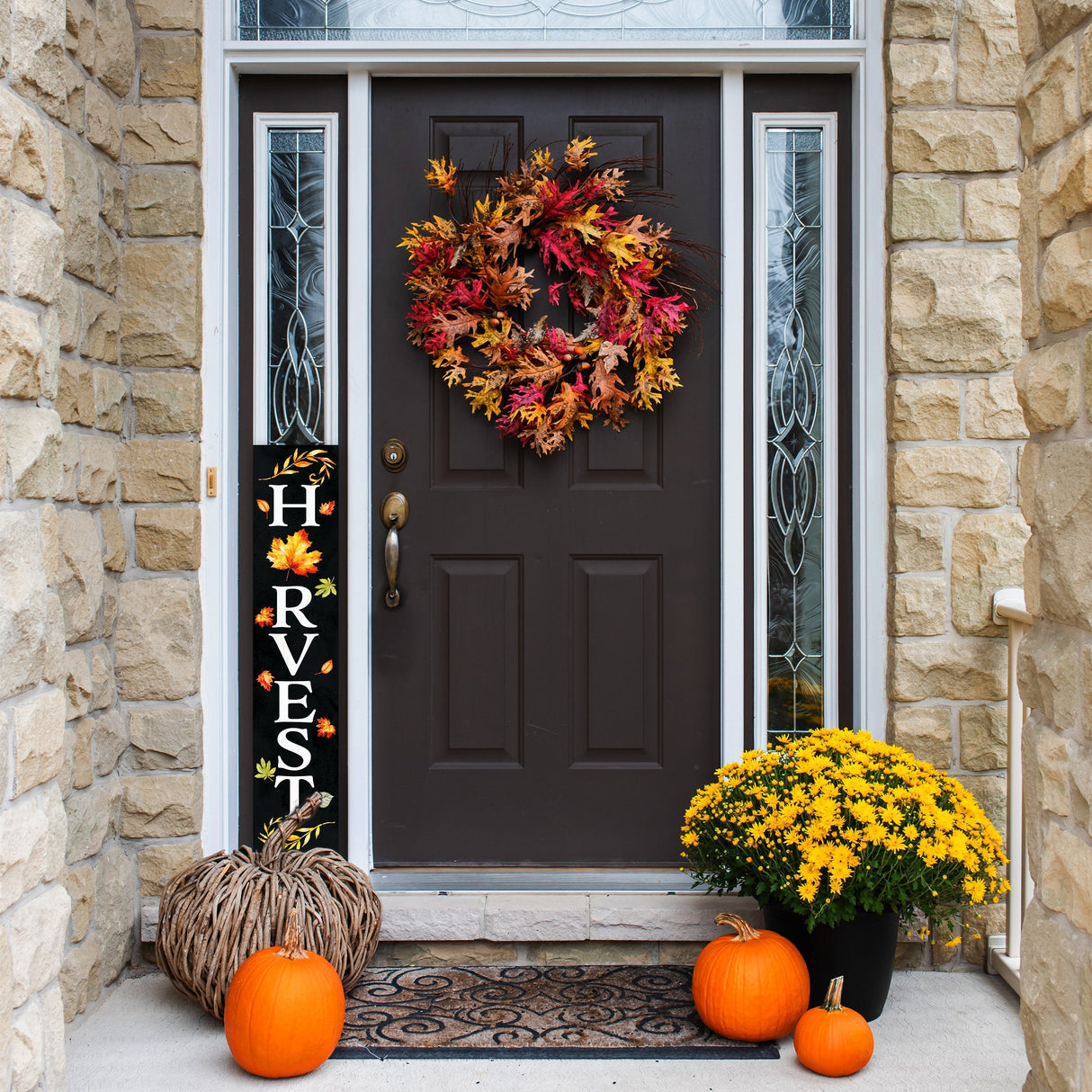 48in "Harvest" Fall Porch Sign - Front Door Decor for Autumn Celebrations